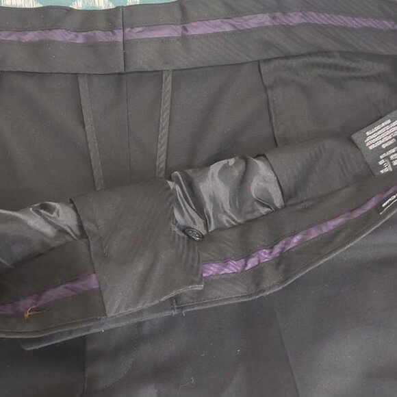 BEVERLY HILLS POLO CLUB BLACK MEN'S DRESS PANTS BELT LOOPS WIDE STRAIGHT LEG 44W - Picture 7 of 10